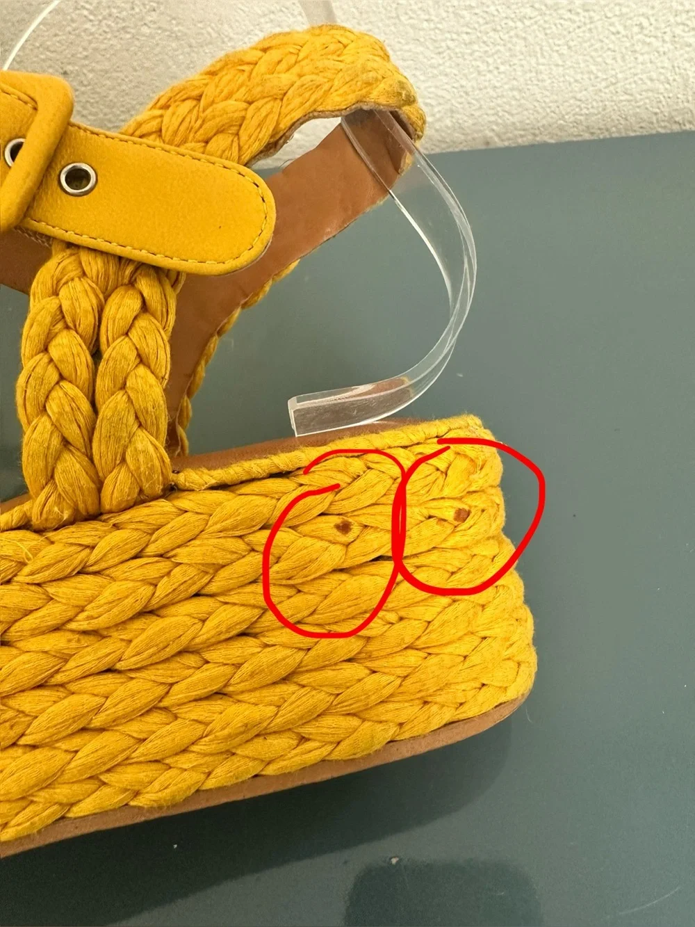 Robert Clergerie Aida Goldenrod Raffia Platform Sandals Size US 6 EU 36.5 $450